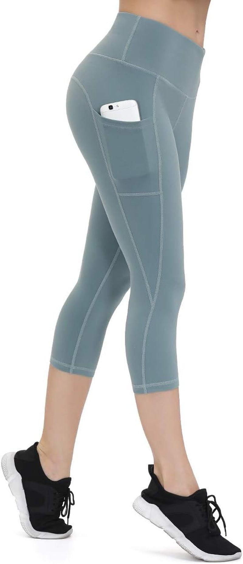 Anti-Nail Leggings for Women, Non-See-Through Yoga Pants with Phone Pockets, Tummy Control Full-Length/Capri Tights
