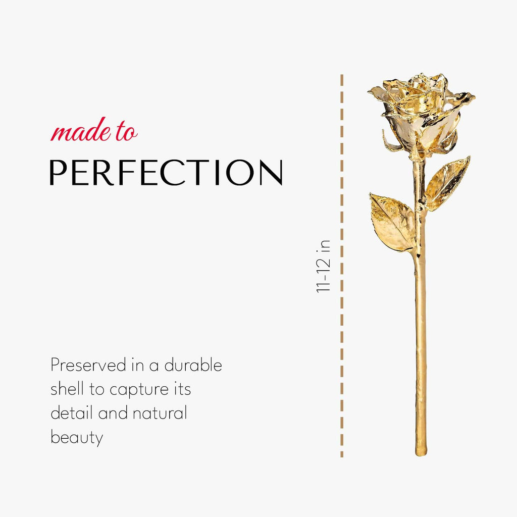 24K Gold Dipped Real Rose, Handmade, in Gold Gift Box | Long Lasting, Romantic Gift for Anniversary, Valentine'S Day, Mother'S Day, Birthday, Wedding, Wife, Girlfriend