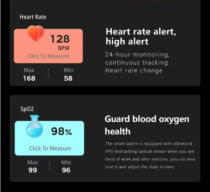 Smartwatch Men Women1.83Inch BT Face Heart Rate Fitness Tracker