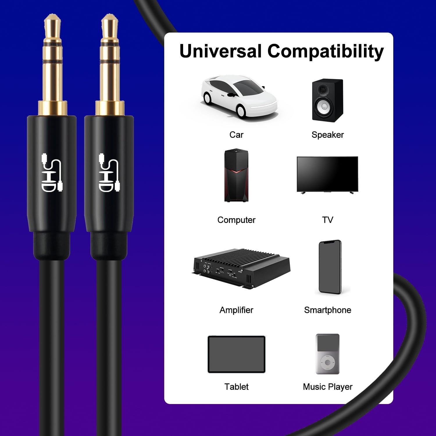Aux Cable, 3.5Mm Audio Cable Aux for Car Auxiliary Audio Stereo Cable 3.5Mm Cord Premium Sound Dual Shielded with Gold Plated Connectors-20Feet
