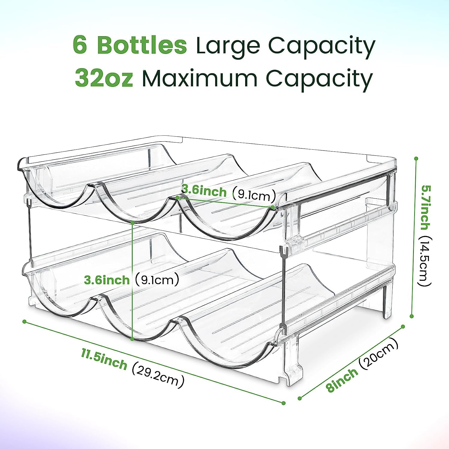 Water Bottle Organizer for Cabinet, Water Bottle Storage Organizer, 2 Packs Water Bottle Storage Rack, Water Bottle Holder for Cabinet, Stackable Water Bottle Storage Rack | 2 Packs Tumbler Organizer, Water Bottle Holder for Cabiner, Fridge, Kitchen, Desktop, Pantry