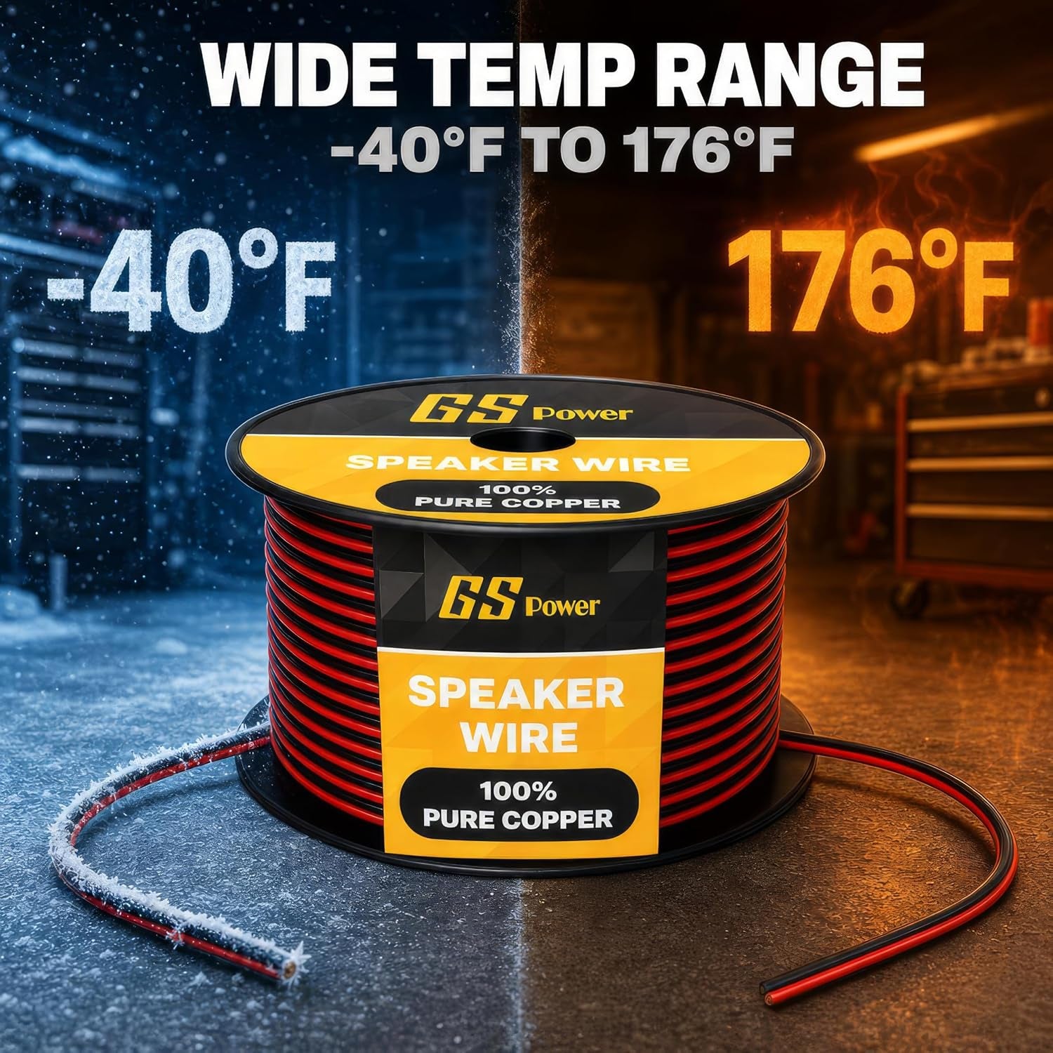 16 Gauge Wire 100Ft Oxygen Free, OFC Pure Copper Electrical 12V Low Voltage Speaker Wire Spool, 16AWG for Electric, Automotive, Trailer, Stereo, RC, Car, Home Theater, LED, Lamp Wiring