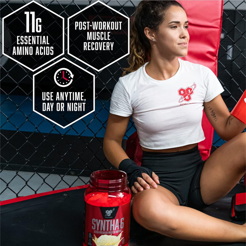 SYNTHA-6 Edge Powder, Low Sugar, Strawberry Milkshake, 48 Servings | Premium Hydrolyzed Whey and Micellar Casein Blend for Muscle Gain, Low Sugar, 24G Protein, Keto Friendly